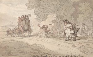 怒りの中のマザーバンドルまたはステージに遅すぎる 作： Thomas Rowlandson